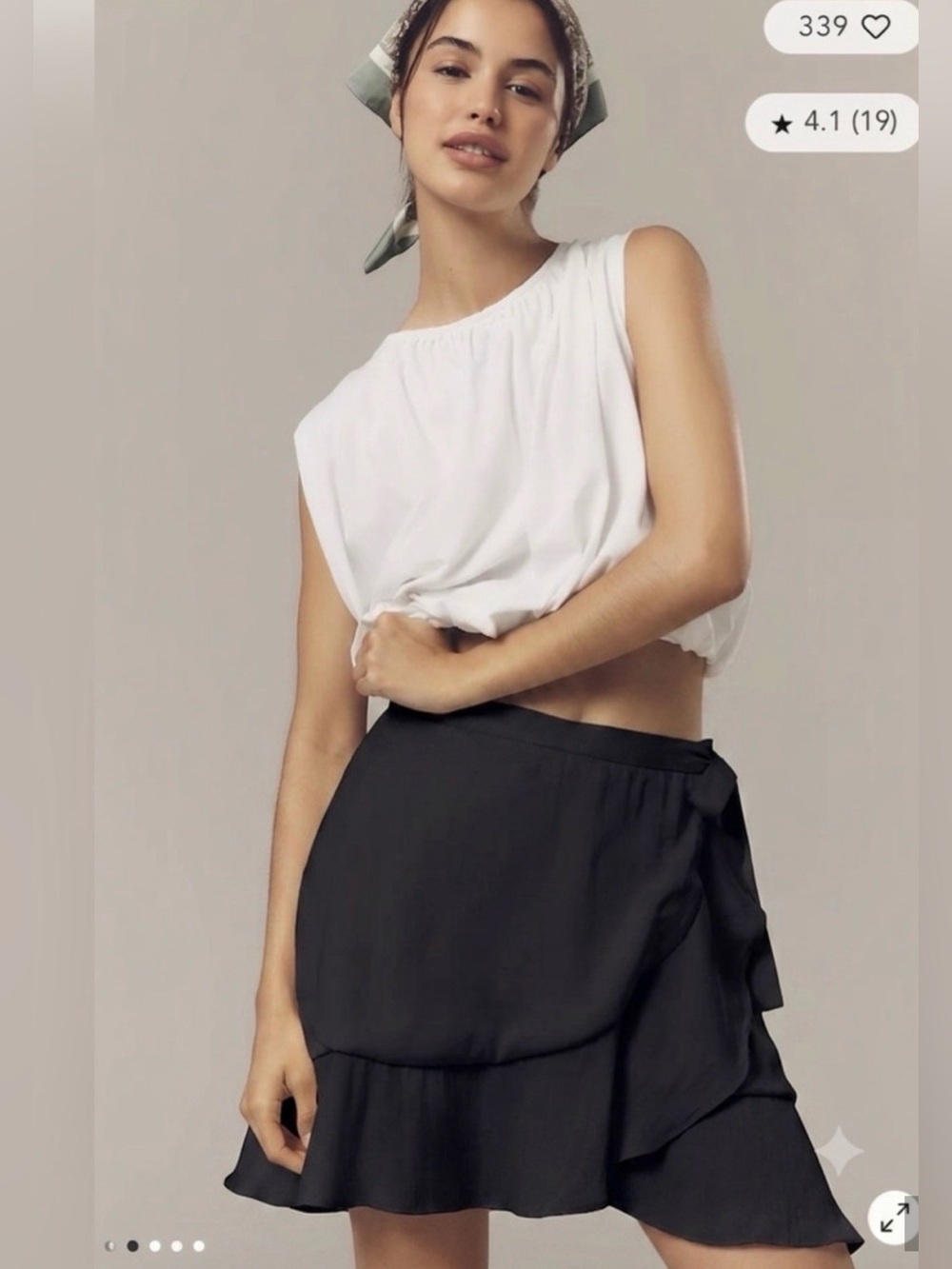Anthropologie Maeve Black Tiered Ruffled Wrap Mini Skirt, Size XS, EUC